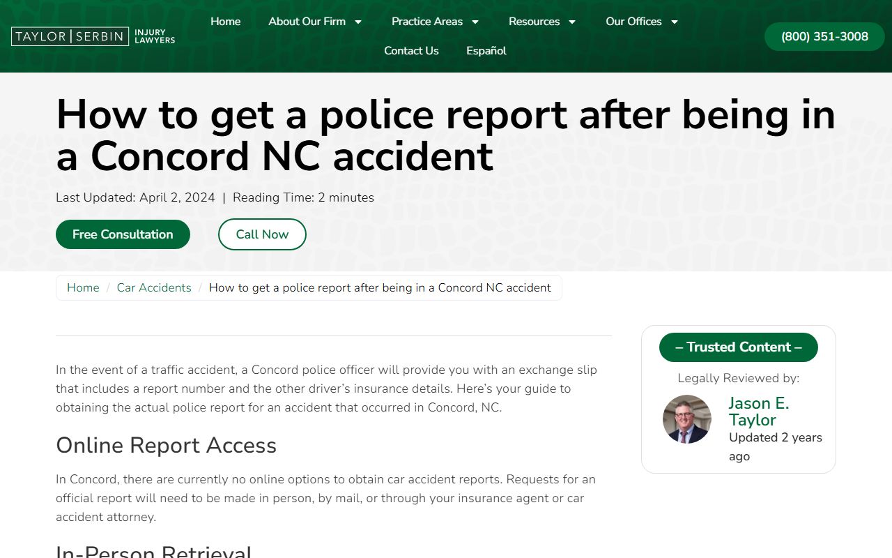Concord Police records division for obtaining criminal records