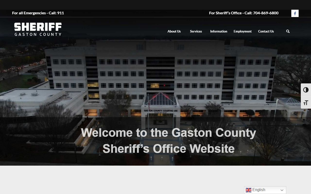 Gaston County Sheriff's Office website for criminal records access