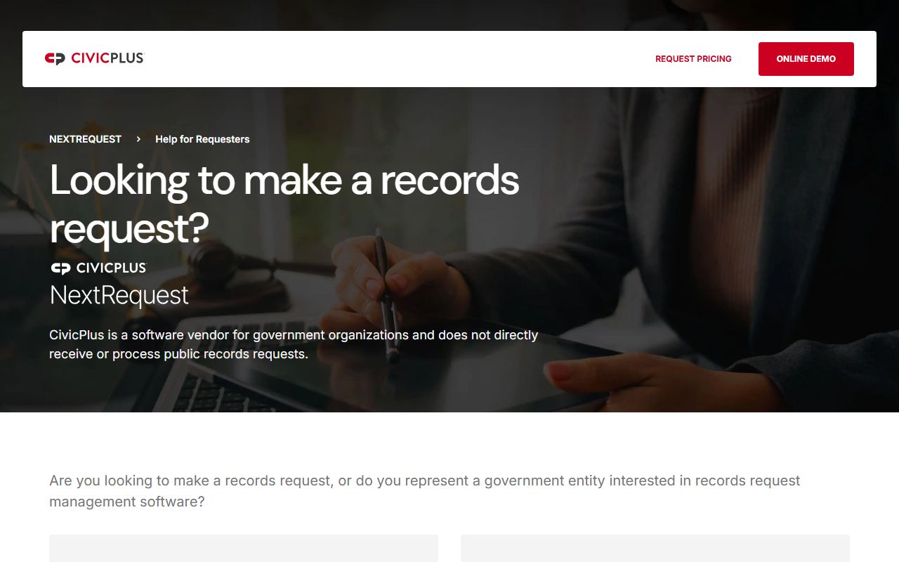 Camden County public records portal for criminal record requests