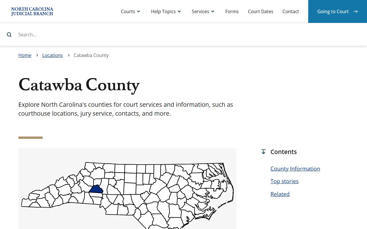 North Carolina Judicial Branch listing for Catawba County criminal records