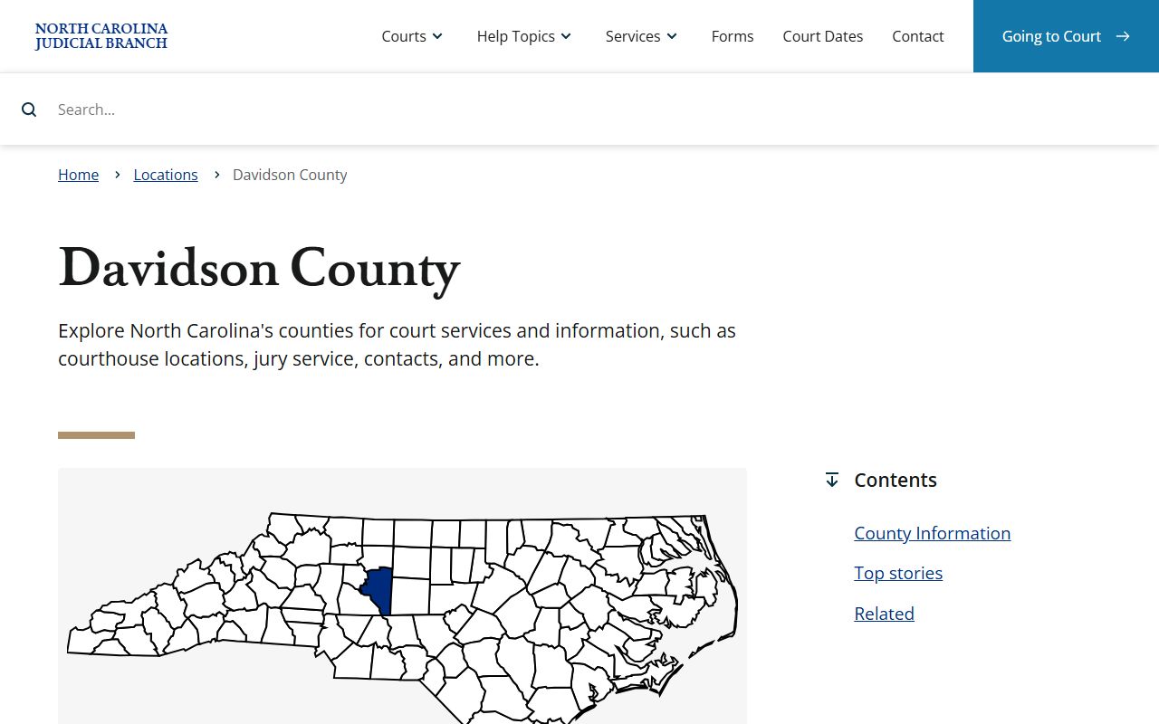 Davidson County Clerk of Court office for criminal records in Lexington