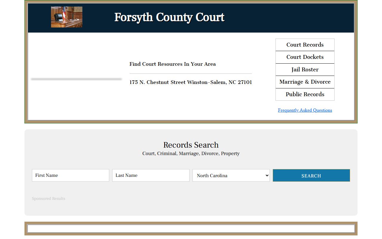 Forsyth County courthouse information for criminal records in Winston-Salem
