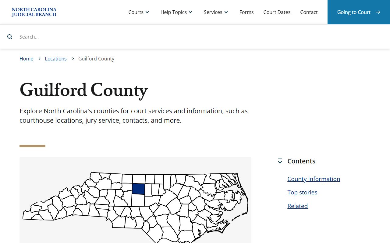 Guilford County Clerk of Superior Court page for criminal records in Greensboro