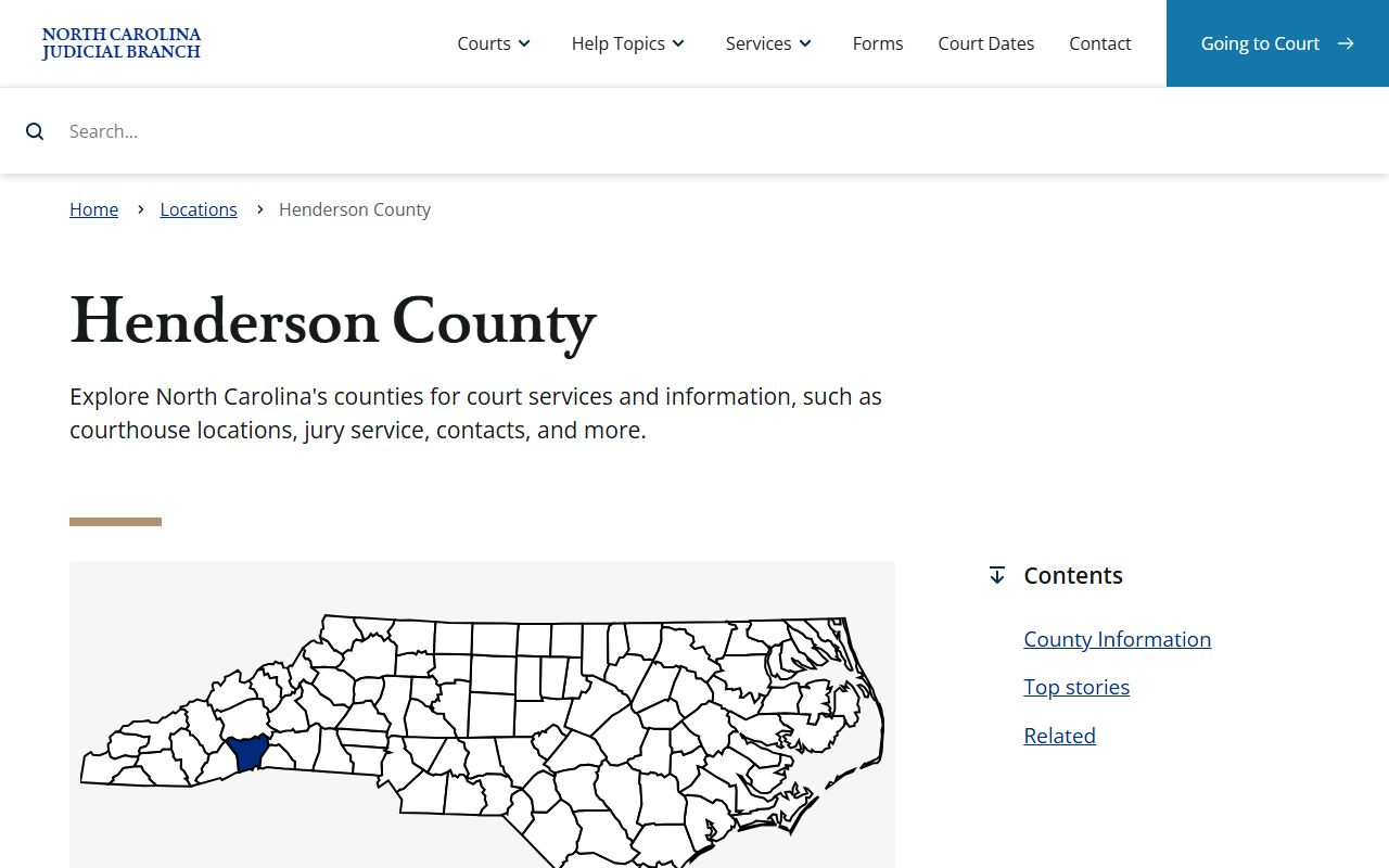 North Carolina Judicial Branch page for Henderson County criminal records in Hendersonville