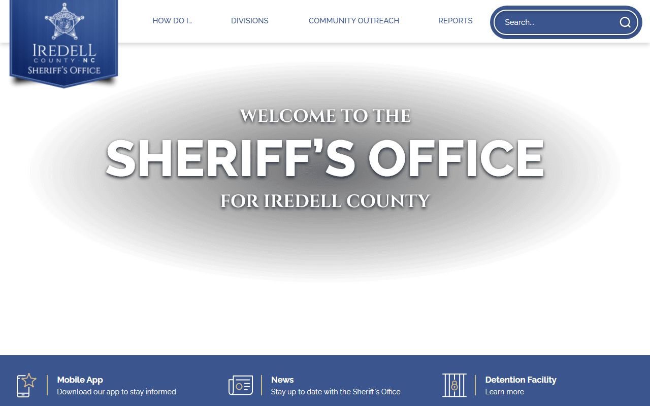 Iredell County Sheriff's Office page for arrest records and criminal information in Statesville