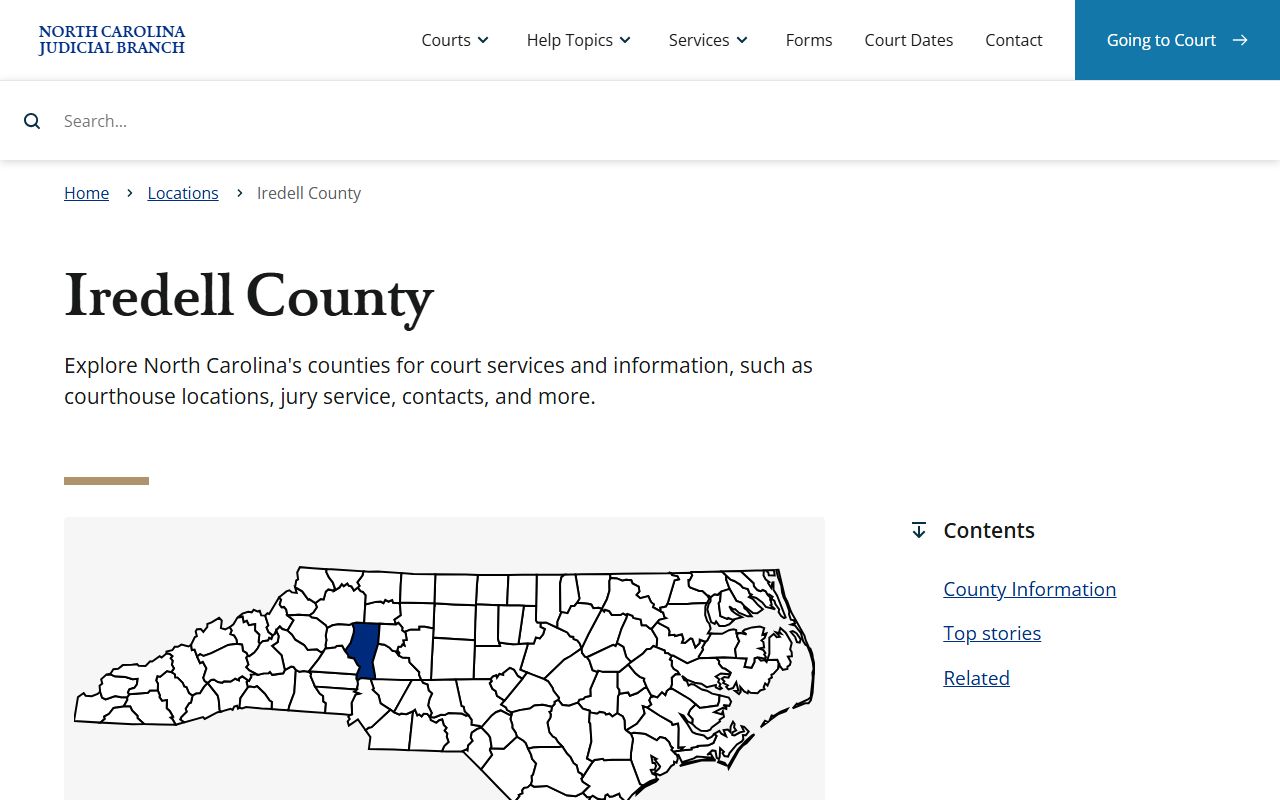 North Carolina Judicial Branch page for Iredell County criminal records in Statesville
