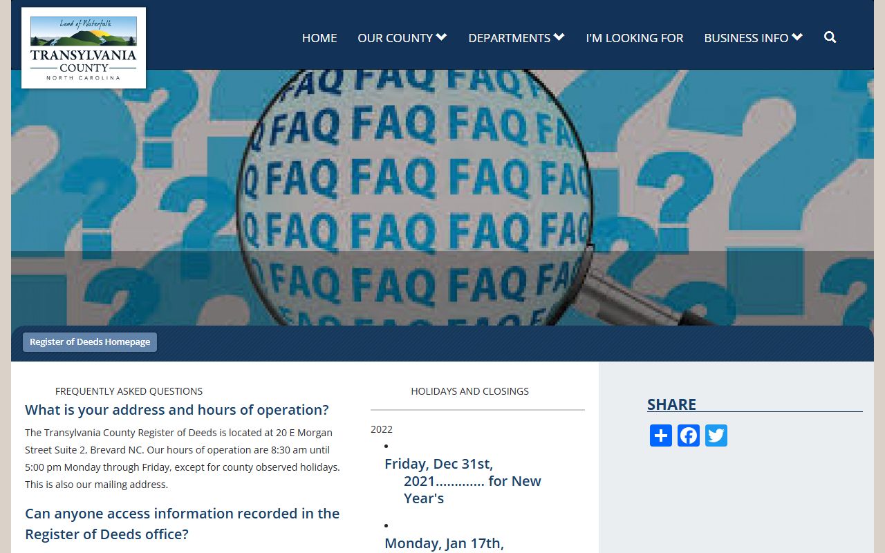 Transylvania County Register of Deeds records search for Transylvania County criminal records